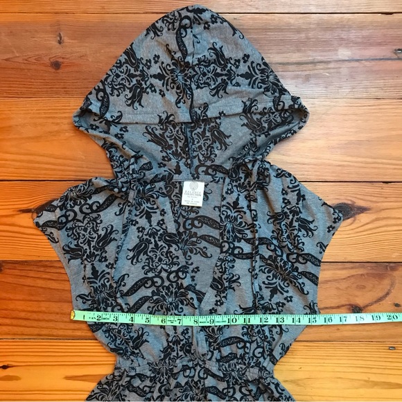 Marika The Balance Collection Grey Black Hooded Swim Cover Up Dress, EUC, S - Picture 6 of 11